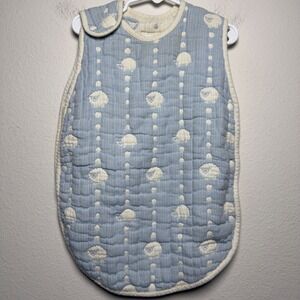 Hoppetta Unisex Cotton Sleep Sack One Size Blue Sheep Hedgehog Quilted Gauze